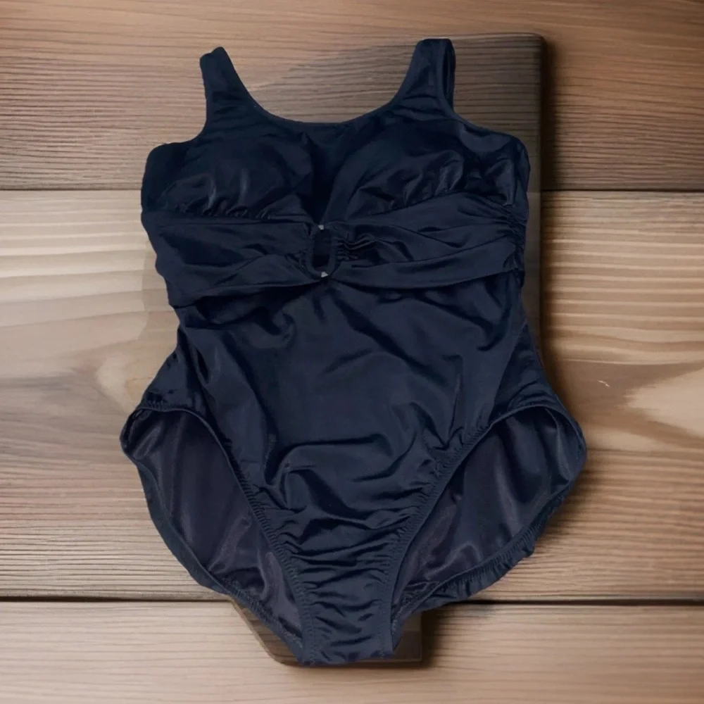 Lands End Women’s Size 14 Black One‎ Piece Swimsuit